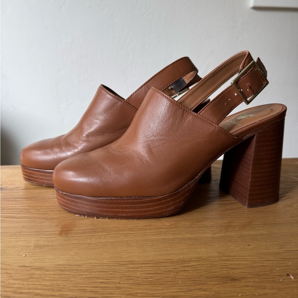 Bobbies Paris Savannah Leather Platform Mule sz 38 - Picture 3 of 6
